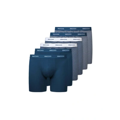 Abbildung von Snocks MIT LÄNGEREM 6 PACK Boxerbriefs, Herren, Größe: XL, Blau streifen