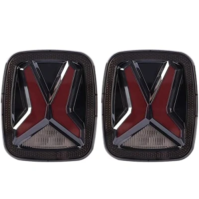 Abbildung von Tri Aroute 12V LED Rückleuchten Für Jeep Wrangler CJ TJ YJ 1998 2006 Universal 30w Hinten Rücklicht Rauchglas