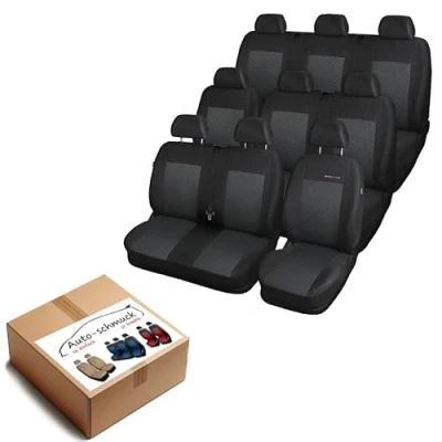 Abbildung von TRAFIC Sitzbezüge nach Maß Autoplanen perfekte Passform Schonbezüge Sitzschoner Velour + Strickpolster ®Auto schmuck (Trafic III 2+1,3,3 p3)
