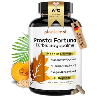 Abbildung von 9 fach Komplex! Prosta Komplex Kapseln mit Kürbiskern Extrakt Sägepalmen &amp; Beta Sitosterol hochdosiert Fortuna 4 Monatsvorrat