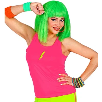 Abbildung von Widmann S.r.l. Kostüm Tank Top, Neon Pink 80er Jahre Disco