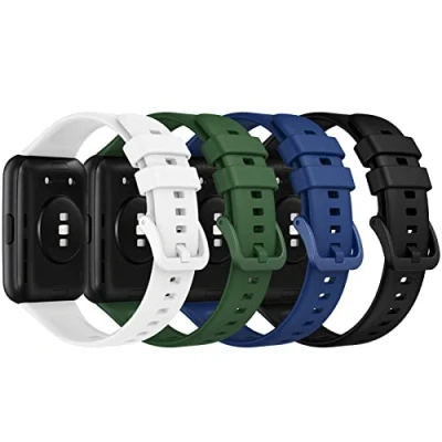 Abbildung von MoKo 4 Stück Armband Kompatibel mit Huawei Watch Fit 2 Smartwatch, Weiches Silikon Ersatzarmband Uhrenarmband, Mehrfarbig B