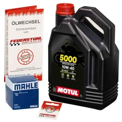 Abbildung von Öl &amp; Ölfilter für Honda CBR 1000 RR Fireblade, 2004 2007 (SC57) / Ölwechsel Set/Motul 10W 40 Motoröl + Mahle Filter Dichtring(e)