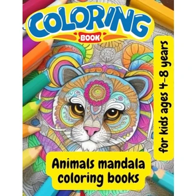 Abbildung von Happy animals mandala coloring book for kids ages 4 8 years: 120 Cute ,Fun and creative pages boys &amp; girls