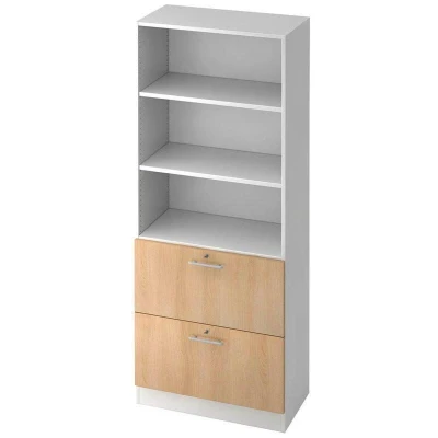 Abbildung von HAMMERBACHER Regalschrank 7300 RE, V7300/W/E/RE eiche, weiß