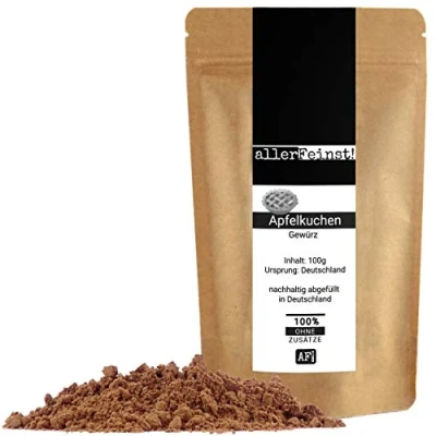 Abbildung von allerFeinst! Apfelkuchen Gewürz ohne Zucker für Apfel, Kuchen, Gewürzkuchen, Oatmeal, Porridge und mehr, 1er Pack (100g)