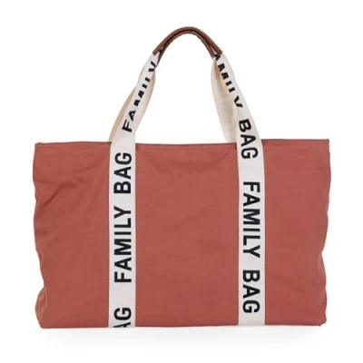 Abbildung von Childhome, Family Bag, Wickeltasche, Reise /Wochenendtasche, großes Fassungsvermögen, abnehmbare Tasche inklusive, Terracotta, Signature Collection