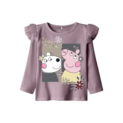 Abbildung von Name it mini Mädchen Nmfdamina Peppa Ls Top Cplg, Elderberry, 92 EU