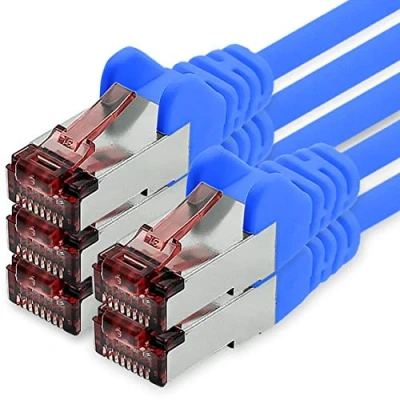 Abbildung von Netzwerkkabel Cat.6 2m blau 5 x Ethernetkabel Lankabel Cat6 Lan Netzwerk Kabel Sftp Pimf Patchkabel 1000 Mbit s