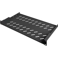 Abbildung von DIGITUS Fachboden zum Festeinbau 19 Zoll 1HE Befestigung Vorne Traglast 15 kg Für Netzwerkschänke &amp; Serverschränke Ab 450 mm Schranktiefe Schwarz