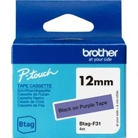Abbildung von Brother Original Btag F31 Schriftband 12 mm breit, 4 m lang, schwarz/lila