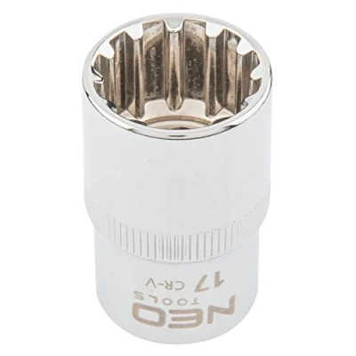 Abbildung von NEO TOOLS 08 589 Steckschlüsseleinsatz 1/2 3124 17 mm Chrom Vanadium Stahl Spline