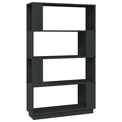 Abbildung von vidaXL Bücherregal Raumteiler Standregal Aktenregal Wandregal Regal Raumtrenner Aufbewahrung Büroregal Grau 80x25x132cm Massivholz Kiefer