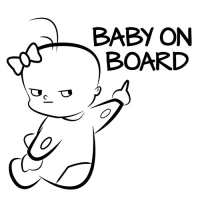 Abbildung von EROSPA® Auto Aufkleber KFZ Baby On Board Car Sticker (Schwarz)