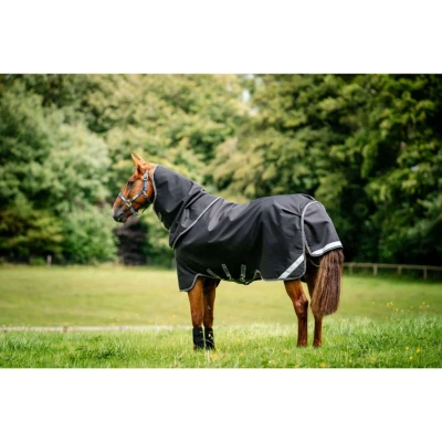 Abbildung von Rambo by Horseware Turnout 1680D Plus 100g Schwarz/Thunderstorm Grey/SilverVerkauft von Agradi