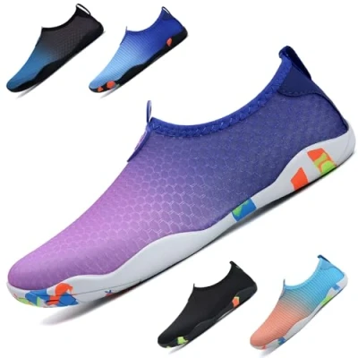 Abbildung von WateLves Badeschuhe Damen Herren Wasserschuhe Schwimmschuhe Strandschuhe Aquaschuhe Schnell Trocknend Surfschuhe Unisex Sommer(Blau Lila 42)