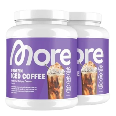 Abbildung von MORE Protein Iced Coffee, 2 x 500g, Hazelnut Crispy Cream, Eiskaffee mit wertvollen Proteinen, wenig Zucker und Fett made in Germany