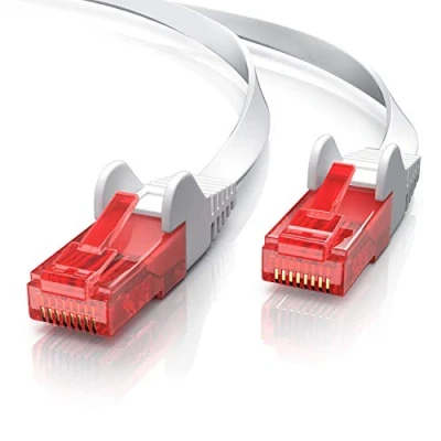 Abbildung von CSL Computer 10m CAT.6 Ethernet Gigabit Lan Netzwerkkabel Flachbandkabel Verlegekabel RJ45 10 100 1000Mbit s Patchkabel flach kompatibel zu CAT.5 CAT.5e CAT.7 Switch Router Modem Patchpannel