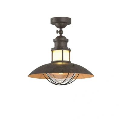 Abbildung von Lindby Deckenleuchte Louisanne, braun, Metall, Ø 35cm