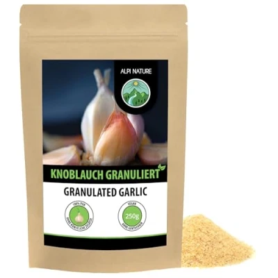 Abbildung von Knoblauch granuliert (250g), Knoblauchgranulat, gemahlen, 100% naturrein aus schonend getrocknetem Knoblauch, natürlich ohne Zusätze, vegan