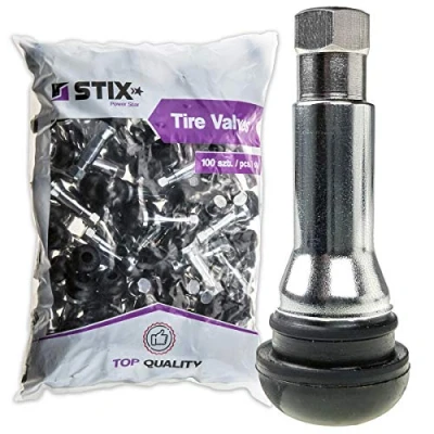 Abbildung von 100x TR414 Reifenventil Chrom Gummiventile Snap in Schlauchlos Ventile