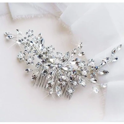 Abbildung von Unicra Braut Hochzeit Haarkamm Kristall Haarschmuck Strass Haarteile für Frauen