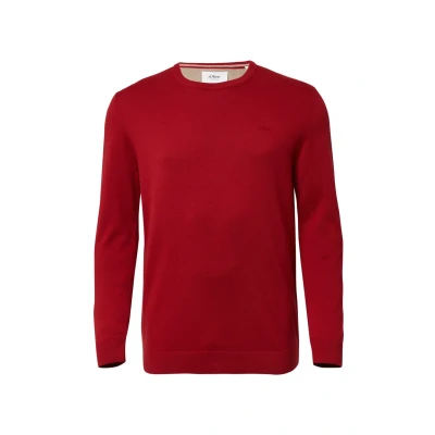 Abbildung von s.Oliver MIT LOGO Stickerei Strickpullover, Herren, Größe: 5XL, Rot