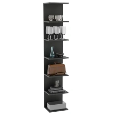 Abbildung von ComfortCove Wandregal Bücherregal, Wandmontierte Einheit, Regal Einheiten, Schwebende Regale, Lagerung Ordner Regale für Schlafzimmer, Wohnzimmer, Bad, Küche, Büro, 7 Regal, schwarz