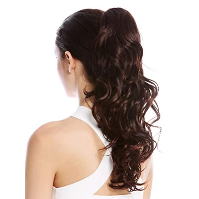 Abbildung von WIG ME UP N399 V 2T33 Haarteil Zopf Pferdeschwanz lang leicht gelockt lockig Mahagoni Braun Mix 45 cm