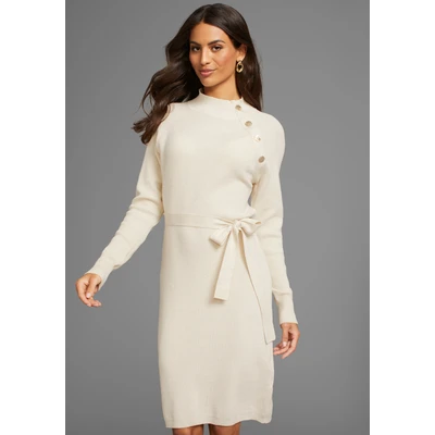 Abbildung von Laura Scott Strickkleid mit Knopfdetail NEUE KOLLEKTION