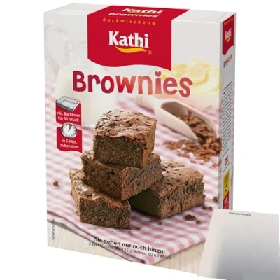 Abbildung von Kathi Backmischung für Brownies inkl. Backform (460g Packung) + usy Block