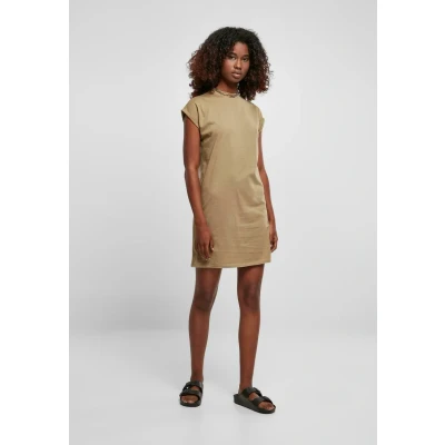 Abbildung von Urban Classics Turtle Extended Shoulder Jerseykleid, Damen, Größe: XXL, Khaki