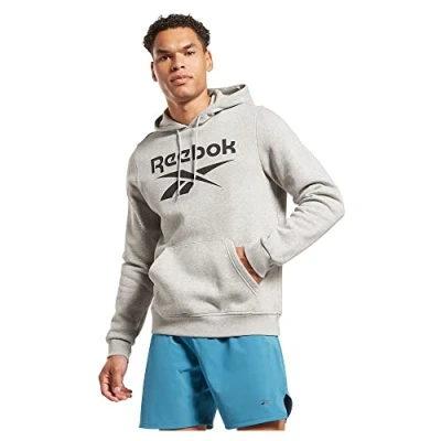 Abbildung von Reebok LOGO HOOD Kapuzenpullover, Herren, Größe: Small, Medium grey heather