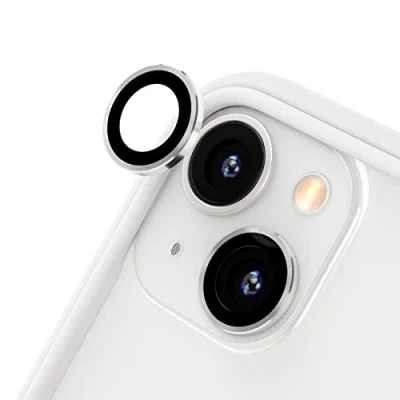 Abbildung von RhinoShield 9H Tempered Glass Kameraprotektoren, kompatibel mit [iPhone 14/14 Plus] Stoß und Kratzfest, hohe Klarheit, explosionssicheren Schutz, Anti Beschlag Technologie Silber