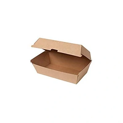 Abbildung von GREENBOX Take Away Kraftkarton Box 50 Stück I robuste Fast Food Boxen mit hohem Klappdeckel Snack aus stabile To Go Verpackung Karton braun 21,4x11,4x8,5 cm biologisch abbaubar