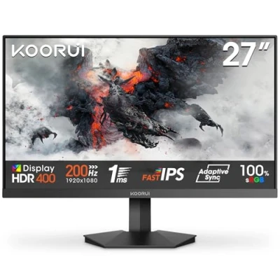 Abbildung von KOORUI G2711P 27 Zoll Gaming Monitor, 1ms 200Hz FHD IPS HDR400 PC Bildschirm, 100% SRGB Adaptive Sync VESA 75x75mm