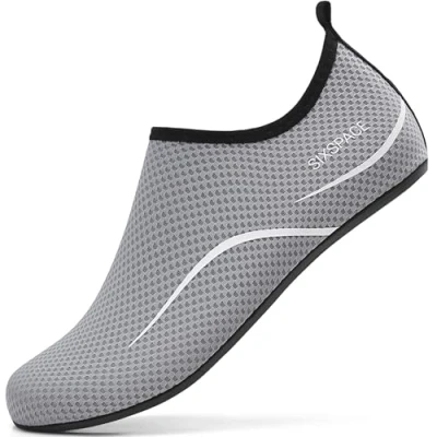 Abbildung von Sixspace Damen Herren Badeschuhe Wasserschuhe Schwimmschuhe Männer Frauen Strandschuhe Barfußschuhe für Strand,Pool,Meer,Wassersport,Tauchen,Surfen,Aqua Cycling(Grau 38 EU)