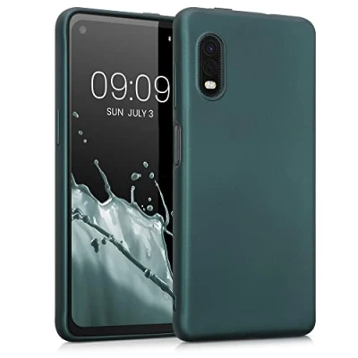 Abbildung von kwmobile Case kompatibel mit Samsung Galaxy Xcover Pro Hülle Schutzhülle aus Silikon metallisch schimmernd Handyhülle Metallic Petrol