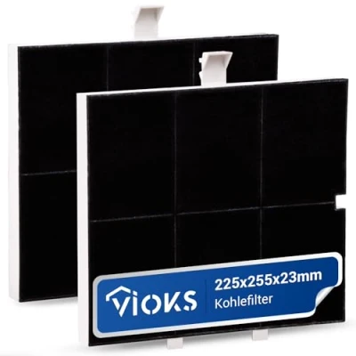 Abbildung von VIOKS 2x Kohlefilter Dunstabzugshaube 255x225x23mm Ersatz für Balay 00361047 361047 FKS170BSH DHZ5136 LZ51351 Z5117X1 / Constructa Aktivkohlefilter Siemens Neff