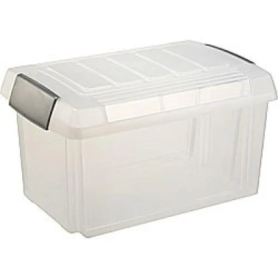Abbildung von Sunware Nesta Office Box 60 Ltr + erhöhter Deckel transparent / metall
