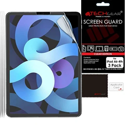 Abbildung von TECHGEAR 3 Stück Schutzfolie für iPad Air 4 [2020 4. Generation] Screen Protector, Ultra Klare Kompatibel mit 10.9 Zoll