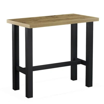 Abbildung von DUBI Möbel Bartisch LOTTE, Stehtisch 120x60x105 cm in Natureiche Optik, Esstisch mit Metallgestell für Küche, Esszimmer &amp; Bar, Industrial Design, 23101 US EIDA