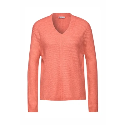 Abbildung von Street One Struktur Strickpullover, Damen, Größe: 38, Orange