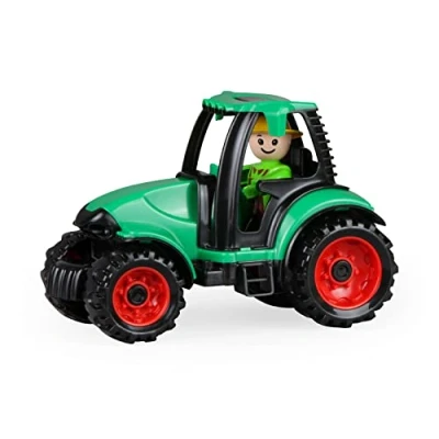 Abbildung von Lena 01624 Truckies Traktor, stabiles Kinderfahrzeug ca. 17 cm lang, kleines Landwirtschaft Spielfahrzeug Trecker für Kinder ab 2 Jahre, robustes Fahrzeug Einsatz im Sandkasten