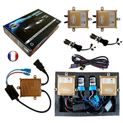 Abbildung von VEGA HID Bi Xenon Set, französische Marke, H4, Hilo, 6000 K, 55 W, Slim DSP AC, Leuchtmittel mit Metallsockel