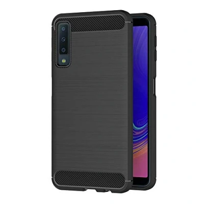 Abbildung von AICEK Compatible Samsung Galaxy A7 2018 Hülle, Schwarz Silikon Handyhülle für Schutzhülle Karbon Optik Soft Case (6,0 Zoll)