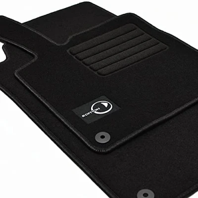 Abbildung von Mattenprofis Velours Logo Fußmatten kompatibel mit Smart Fortwo 451 ab Bj.2007 2014 sw, schwarz