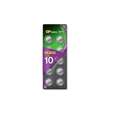 Abbildung von GP Extra Lithium Knopfzellen CR2032 3V 10 Stück Batterien CR 2032 Knopfzelle 3 Volt ideal als Airtag Batterie, für Autoschlüssel und vieles mehr