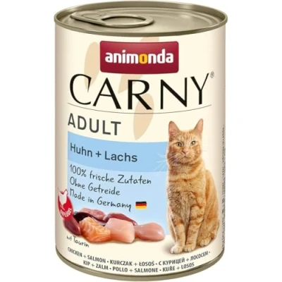 Abbildung von Carny Katzen Nassfutter Mix Huhn + Lachs (6 x 400g), ohne Getreide und Zucker für ausgewachsene von animonda mit frischen fleischlichen Zutaten