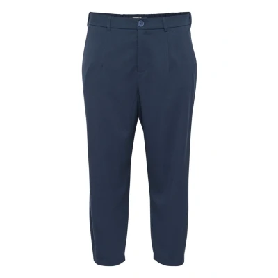 Abbildung von KAFFE CURVE Pants Suiting KCmerla Damen Hosen Größe Größen Weites Bein Business High Waist Hose Midnight Marine 46